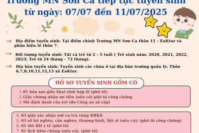 THÔNG BÁO TUYỂN SINH NĂM HỌC 2025- 2026